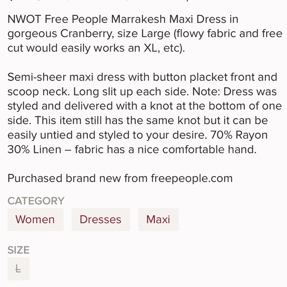 ISO!!! NOT FOR SALE!!! MARRAKESH MAXI DRESS - Picture 7 of 7